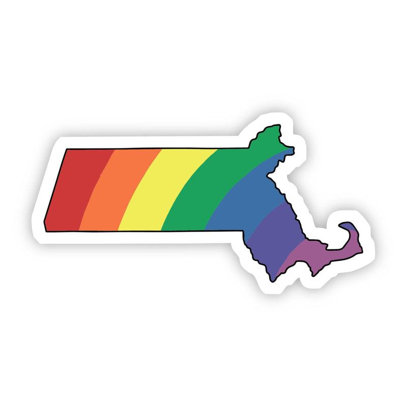 Massachusetts Rainbow Sticker-The Gray Barn Boutique, Templeton Massachusetts