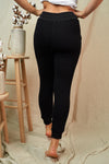 Distressed Knit Joggers in Black-Bottoms-The Gray Barn Boutique, Templeton Massachusetts