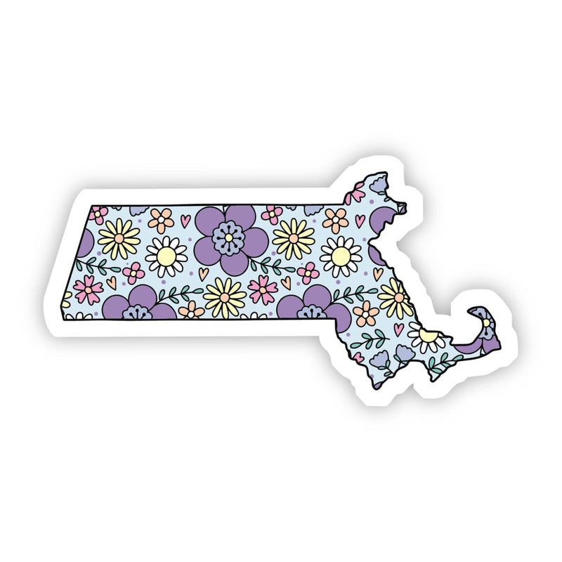 Massachusetts Floral Sticker-The Gray Barn Boutique, Templeton Massachusetts