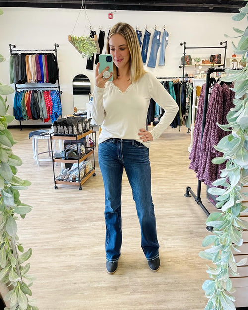 Medium Wash Bootcut Jeans by Judy Blue-Jeans-The Gray Barn Boutique, Templeton Massachusetts