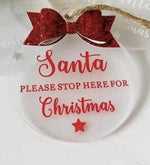 Santa Stop Here Ornament-The Gray Barn Boutique, Templeton Massachusetts