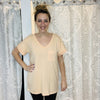 Boyfriend Tee in Light Peach-Tops-The Gray Barn Boutique, Templeton Massachusetts