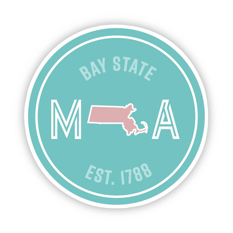 Bay State Massachusetts Sticker-The Gray Barn Boutique, Templeton Massachusetts