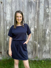 Cutest Ever Terry Drawstring Dress-Dresses-The Gray Barn Boutique, Templeton Massachusetts