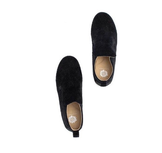 Black Corduroy Slip-On Shoe-Shoes-The Gray Barn Boutique, Templeton Massachusetts