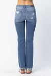 Destroyed Straight Fit Jeans by Judy Blue-Jeans-The Gray Barn Boutique, Templeton Massachusetts