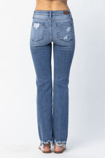 Destroyed Straight Fit Jeans by Judy Blue-Jeans-The Gray Barn Boutique, Templeton Massachusetts