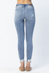 Frayed Waist Skinny Jeans by Judy Blue