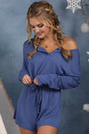 Cutest Ever Long Sleeve Top/Shorts Lounge Set in Denim Blue-Sets-The Gray Barn Boutique, Templeton Massachusetts