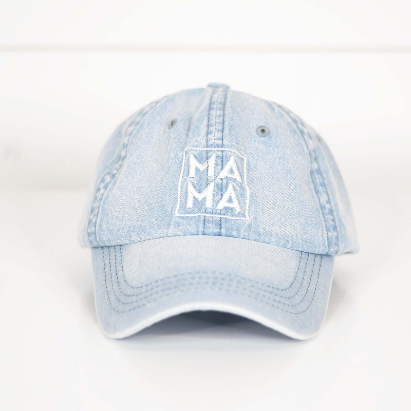 Mama Denim Baseball Hat-Hats-The Gray Barn Boutique, Templeton Massachusetts
