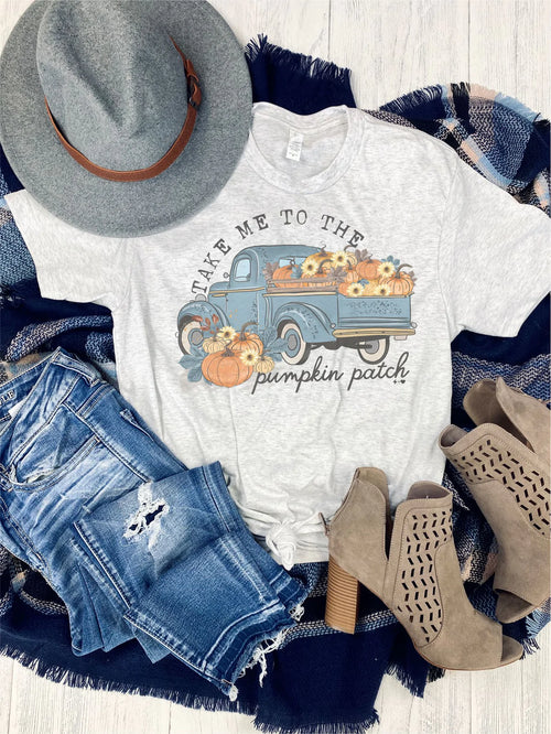 Take Me To The Pumpkin Patch Graphic Tee-graphic tees-The Gray Barn Boutique, Templeton Massachusetts