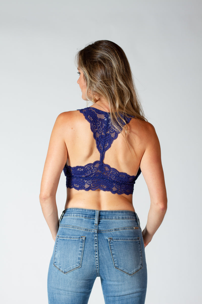 Soft Lace Racerback Bralette-Tops-The Gray Barn Boutique, Templeton Massachusetts