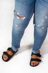 KanCan High Rise Ripped Skinny Jeans with Frayed Ankle-Bottoms-The Gray Barn Boutique, Templeton Massachusetts