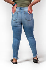 KanCan High Rise Ripped Skinny Jeans with Frayed Ankle-Bottoms-The Gray Barn Boutique, Templeton Massachusetts