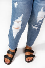 Judy Blue Light Destroyed Relaxed Jeans-Bottoms-The Gray Barn Boutique, Templeton Massachusetts