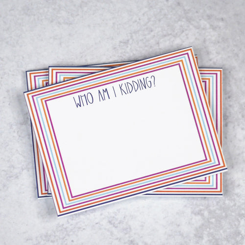Who Am I Kidding Sticky Notes-Notebooks & Notepads-The Gray Barn Boutique, Templeton Massachusetts