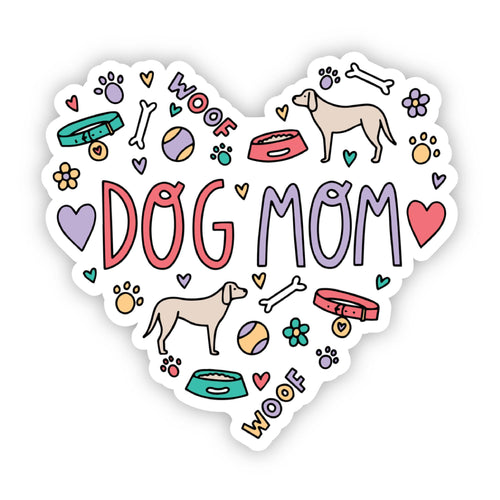 Dog Mom Heart Sticker-The Gray Barn Boutique, Templeton Massachusetts