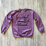 Grateful Thankful Blessed - Cozy Sweatshirt-sweatshirt-The Gray Barn Boutique, Templeton Massachusetts