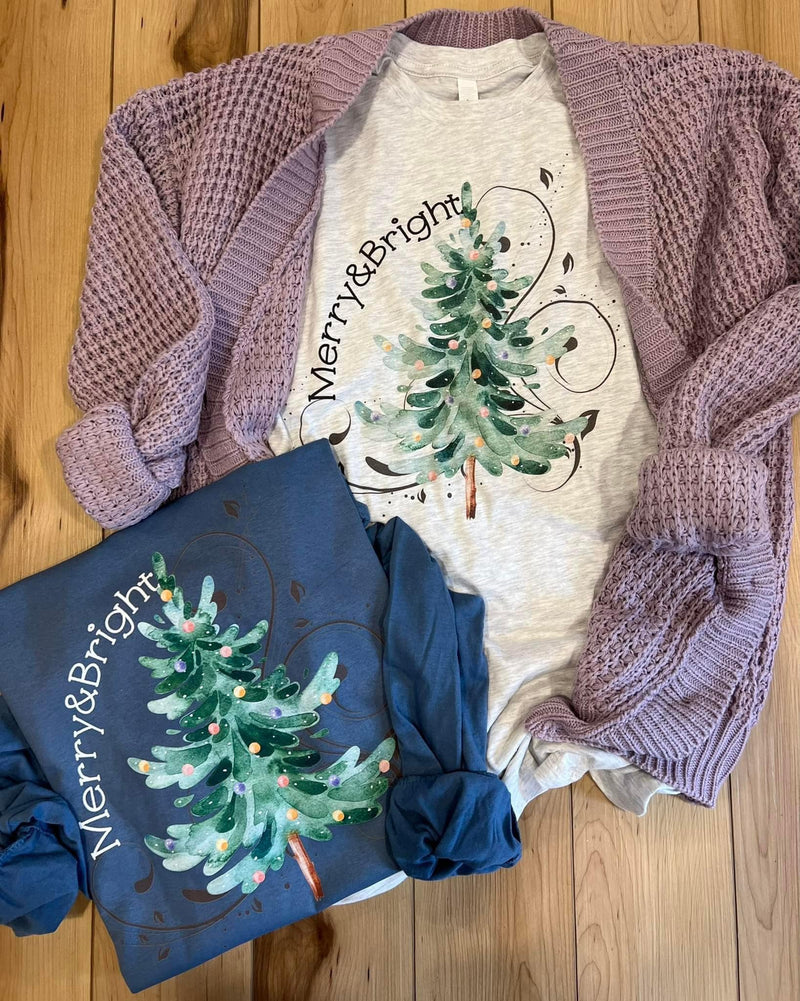 Merry & Bright Pastel Graphic T