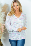 Rainbow Stripe Relaxed Long Sleeve-Shirts & Tops-The Gray Barn Boutique, Templeton Massachusetts