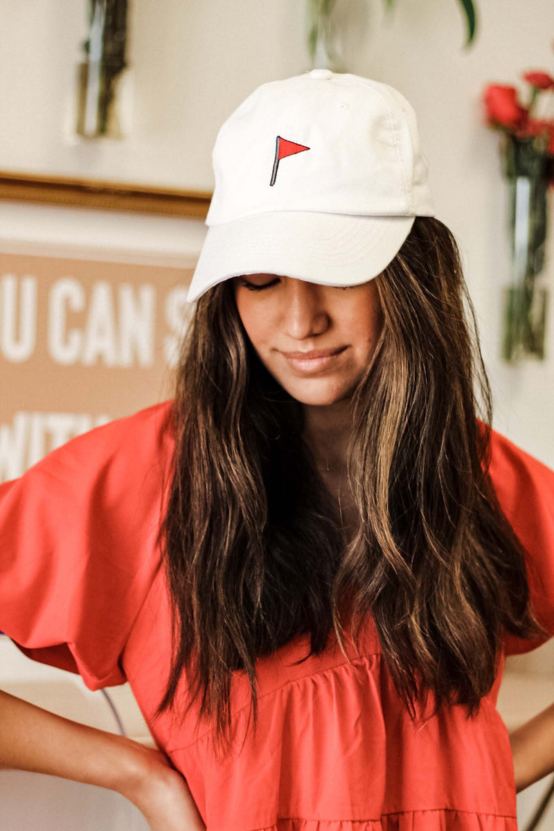 Red Flag Baseball Hat-Hats-The Gray Barn Boutique, Templeton Massachusetts