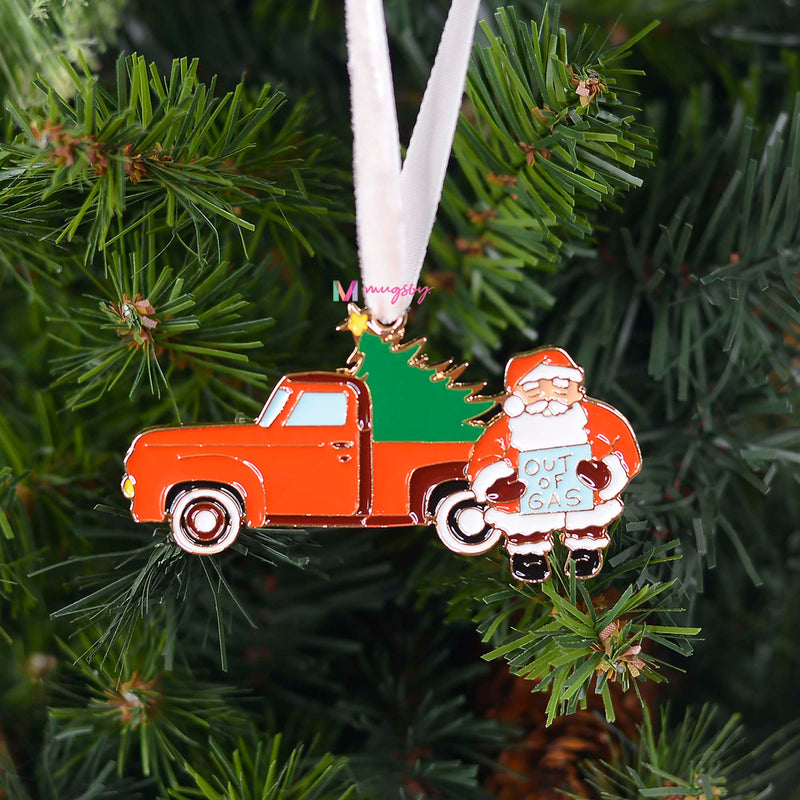 Santa Out of Gas Ornament